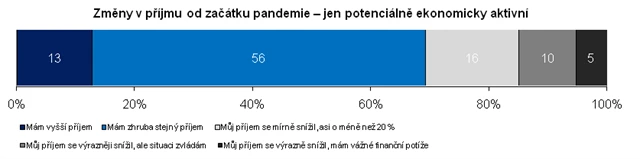 Změny v příjmech během pandemie