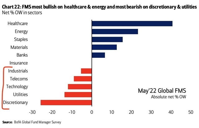 Sektorové preference manažerů na americkém akciovém trhu.