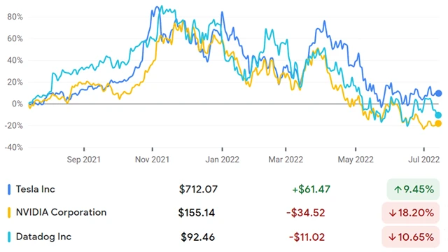 Tesla, NVIDIA, Datadog