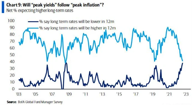 Očekávání vyšších a nižších dlouhodobých sazeb v ročním výhledu
