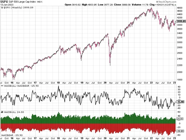 S&P 500 a průzkum AAII