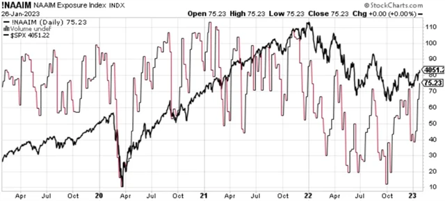 S&P 500 a NAAIM Exposure Index