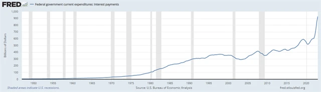 Úrokové náklady americké vlády