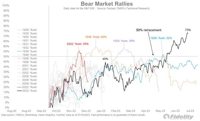 S&P 500 - rally během medvědích trendů