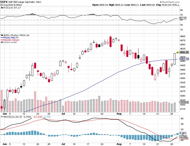 S&P 500 - technická analýza (30. 8. 2023)