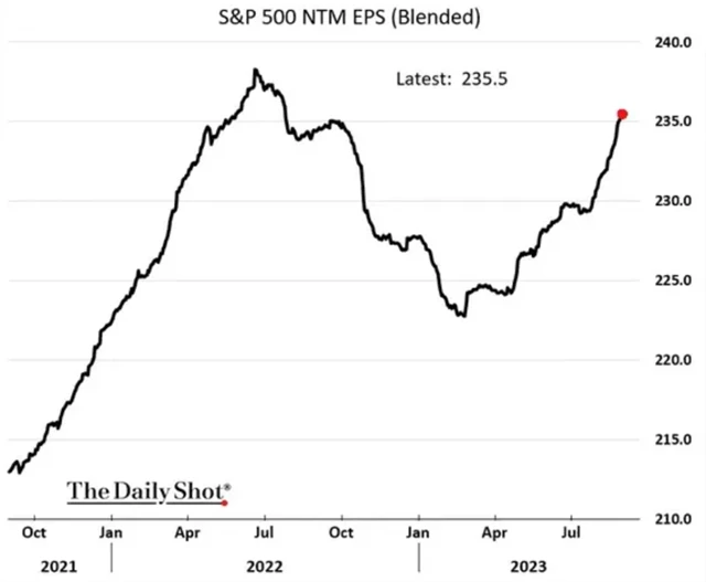 S&P 500 - odhadovaná ziskovost