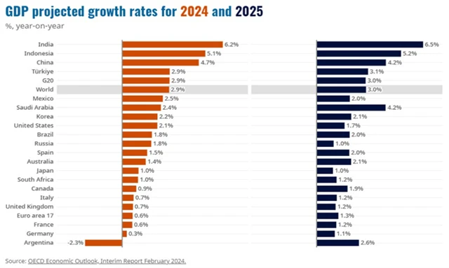 Výhled vývoje HDP v letech 2024 a 2025