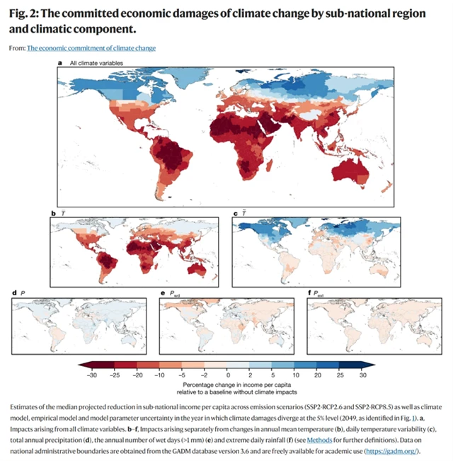 Způsobené ekonomické škody podle regionů