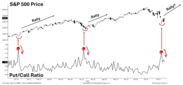 S&P 500 a put-call ratio