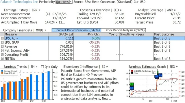 Palantir Technologies - očekávané hospodářské výsledky