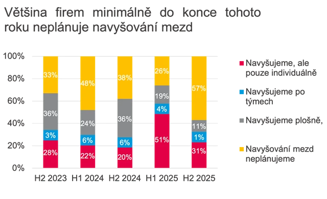 Většina firem minimálně do tohoto roku neplánuje navyšování mezd
