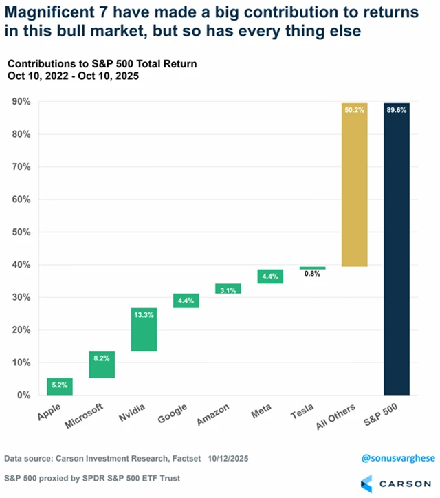 Úžasná sedmička - příspěvek k růstu indexu S&P 500