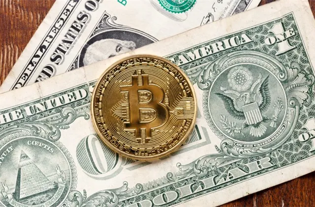 Bitcoin, dolary - ilustrační obrázek
