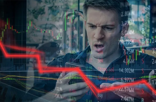 Investor, graf, pokles - ilustrační foto