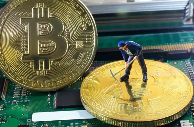 Bitcoin, těžba bitcoinů, kryptoměny - ilustrační foto