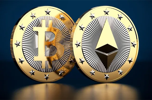 Bitcoin, ethereum - ilustrační foto