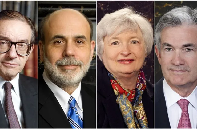 Greenspan, Bernanke, Yellenová, Powell