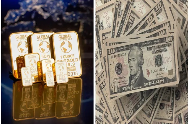 zlato, dolar, ilustrační foto