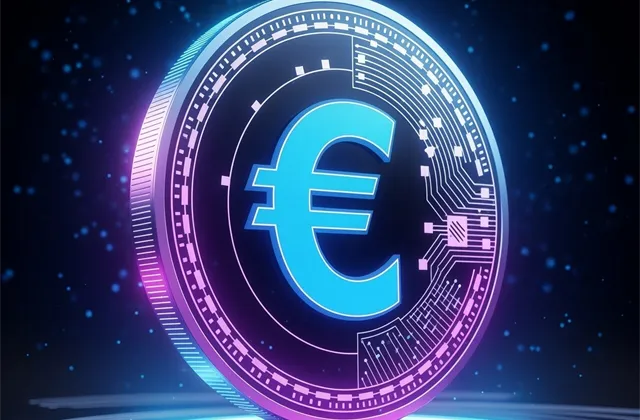 euro, digitální, kryptoměny