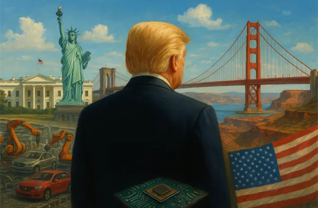 Trump shlíží na ekonomiku USA  - ilustrační foto
