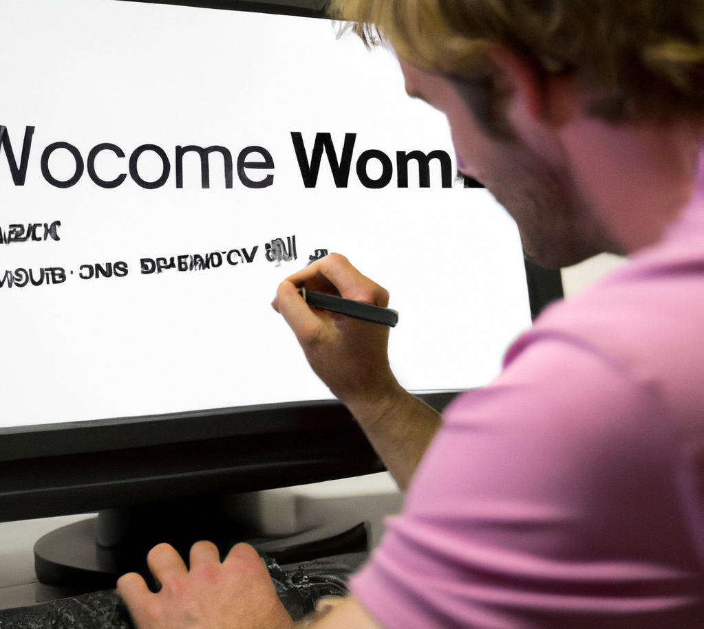 Man writing text about women on computer