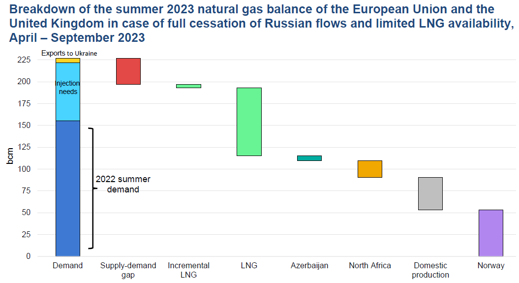Zemní plyn v Evropě, pokud by se zastavily dodávky z Ruska