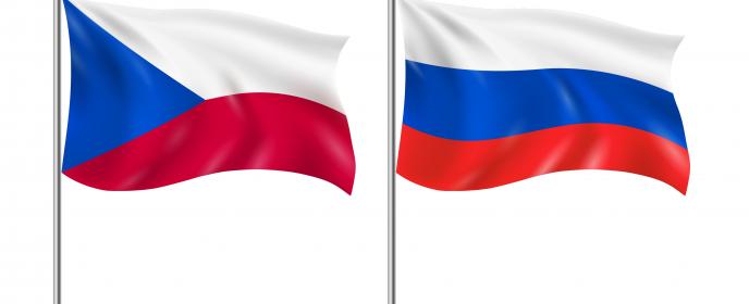 ČR a Rusko, česká a ruská vlajka