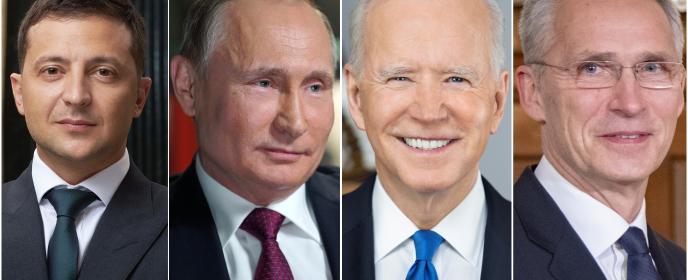 Zelenskyj, Putin, Biden, Stoltenberg