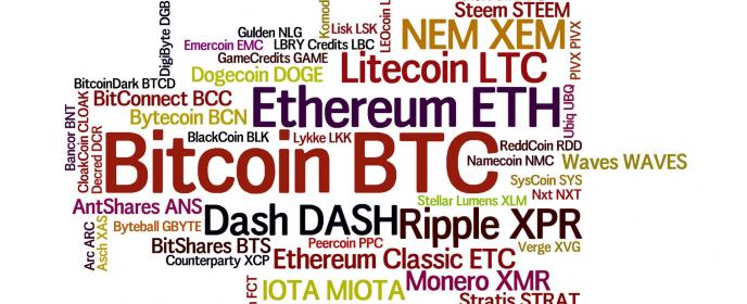 Bitcoin, Litecoin, Ripple, Ethereum, kryptoměny - ilustrační foto