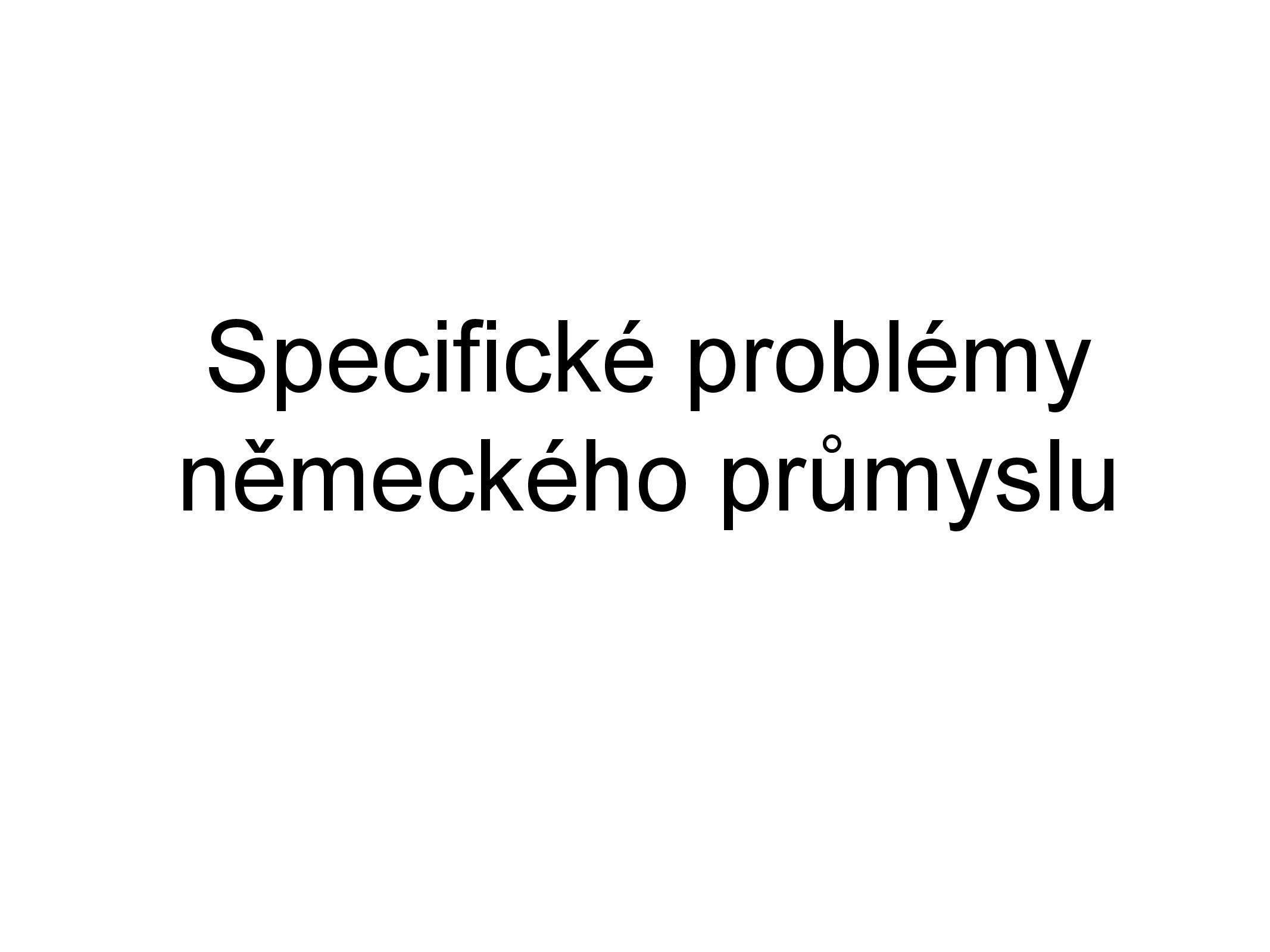 Specifické problémy německého průmyslu