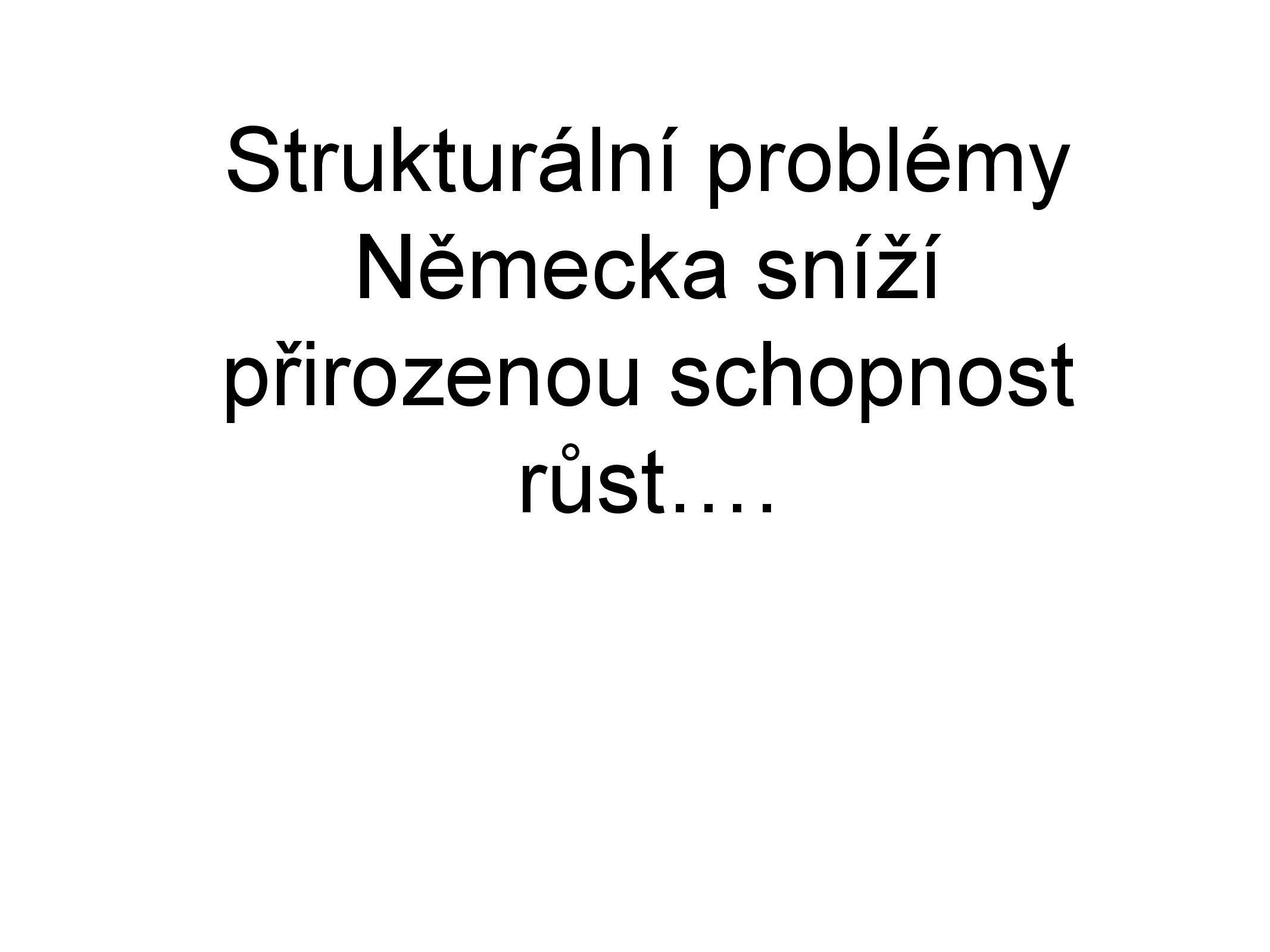 Strukturální problémy Německa sníží jeho přirozenou schopnost ekonomicky růst