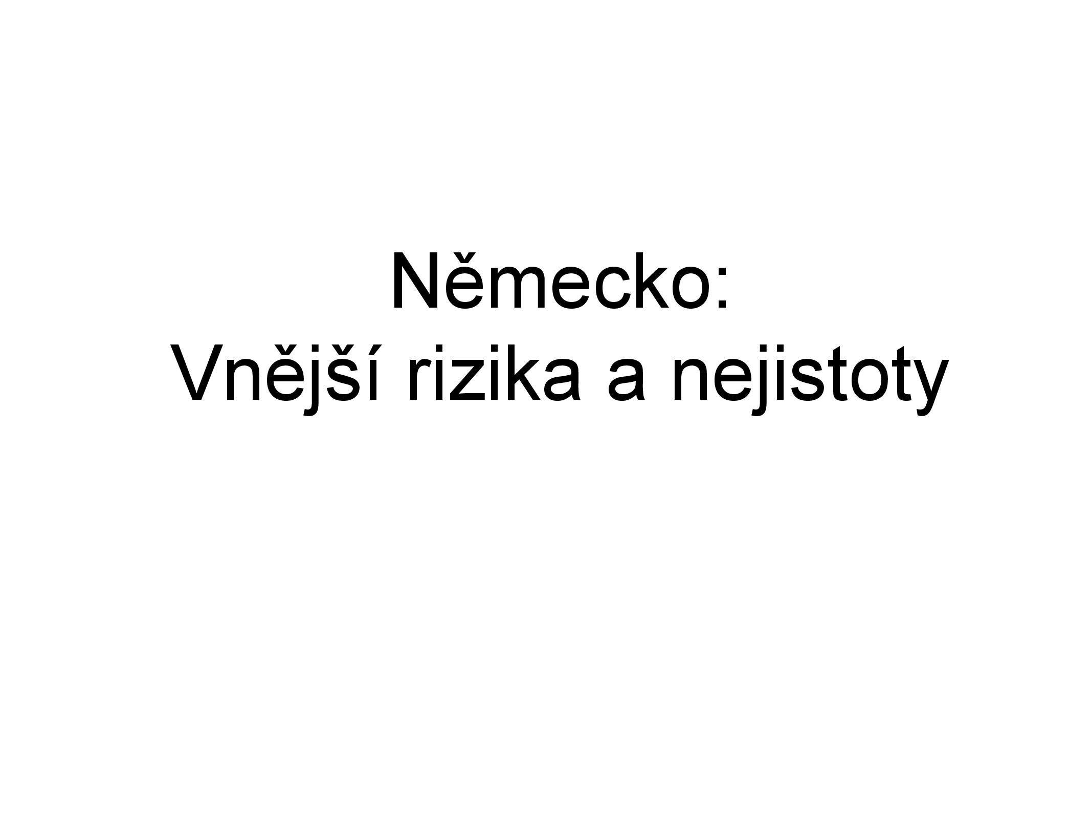 Německo: Vnější rizika a nejistoty