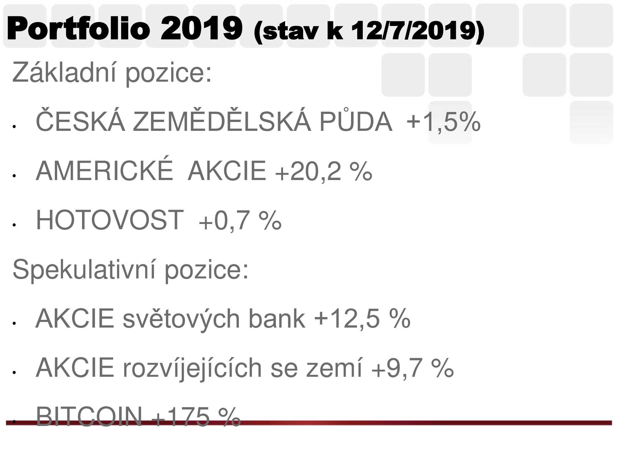Jak se zatím daří mým investicím v roce 2019